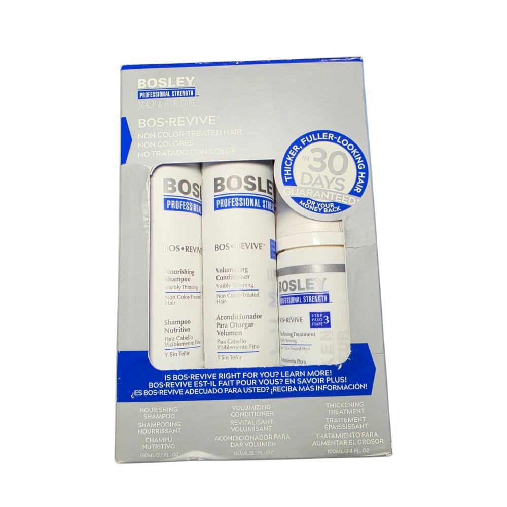 Bosley BosRevive Non Color Treated Hair 30 Day Kit Hair Care Set restores hair